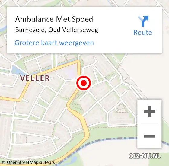 Locatie op kaart van de 112 melding: Ambulance Met Spoed Naar Barneveld, Oud Vellerseweg op 3 februari 2014 16:57