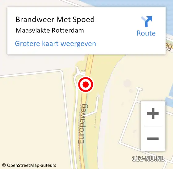 Locatie op kaart van de 112 melding: Brandweer Met Spoed Naar Maasvlakte Rotterdam op 9 oktober 2017 18:02