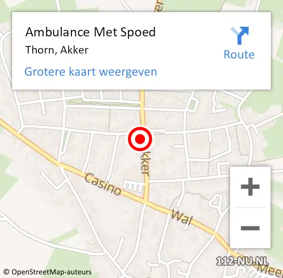 Locatie op kaart van de 112 melding: Ambulance Met Spoed Naar Thorn, Akker op 9 oktober 2017 18:23