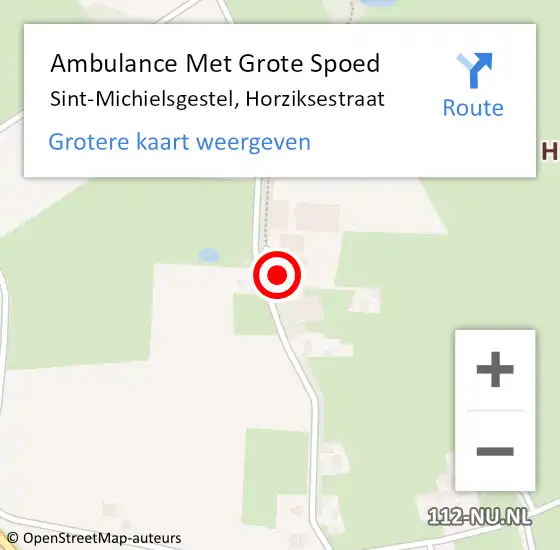 Locatie op kaart van de 112 melding: Ambulance Met Grote Spoed Naar Sint-Michielsgestel, Horziksestraat op 9 oktober 2017 20:02