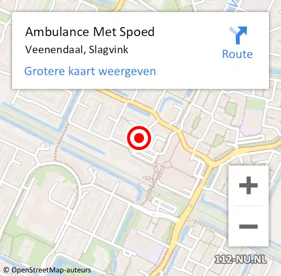 Locatie op kaart van de 112 melding: Ambulance Met Spoed Naar Veenendaal, Slagvink op 9 oktober 2017 20:51