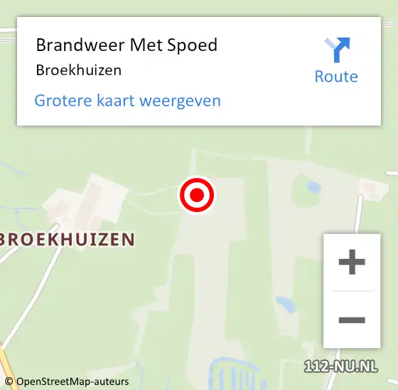 Locatie op kaart van de 112 melding: Brandweer Met Spoed Naar Broekhuizen op 9 oktober 2017 21:10