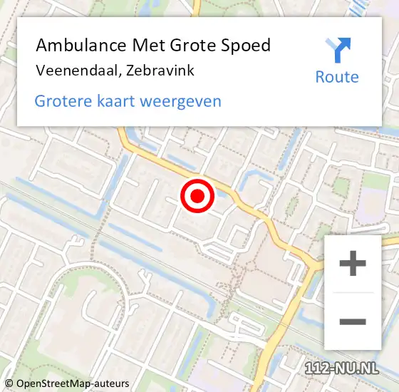 Locatie op kaart van de 112 melding: Ambulance Met Grote Spoed Naar Veenendaal, Zebravink op 9 oktober 2017 21:15