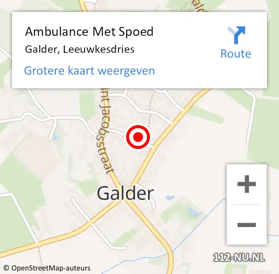 Locatie op kaart van de 112 melding: Ambulance Met Spoed Naar Galder, Leeuwkesdries op 9 oktober 2017 21:30