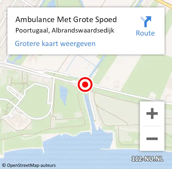 Locatie op kaart van de 112 melding: Ambulance Met Grote Spoed Naar Poortugaal, Albrandswaardsedijk op 9 oktober 2017 22:33