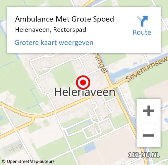 Locatie op kaart van de 112 melding: Ambulance Met Grote Spoed Naar Helenaveen, Rectorspad op 9 oktober 2017 23:21