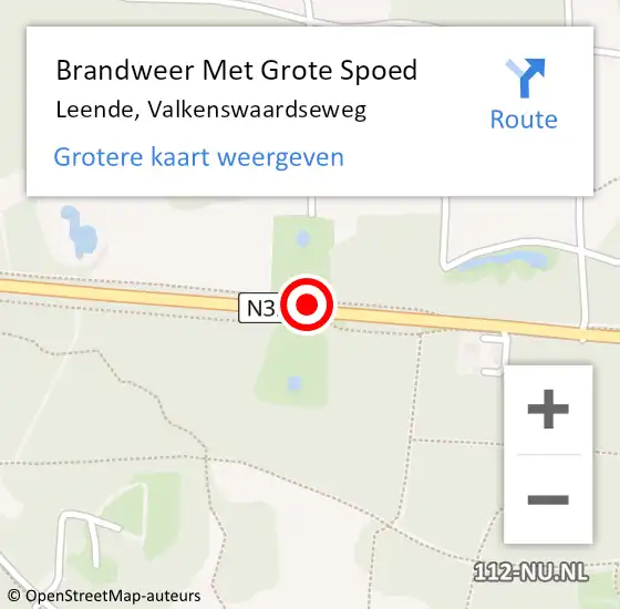 Locatie op kaart van de 112 melding: Brandweer Met Grote Spoed Naar Leende, Valkenswaardseweg op 10 oktober 2017 00:14