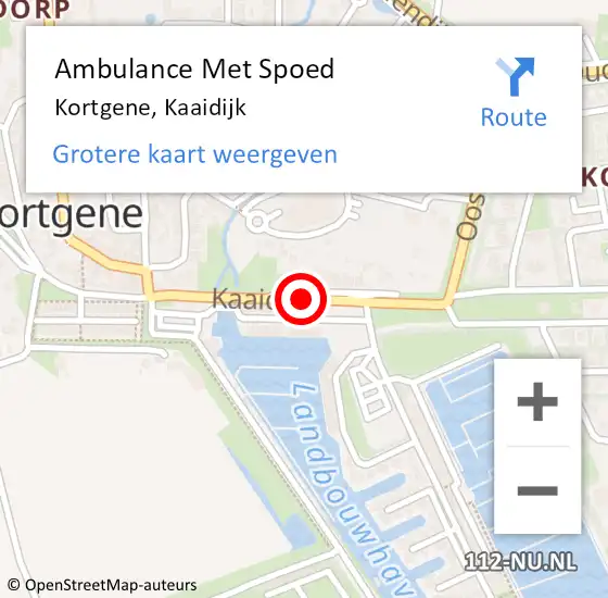 Locatie op kaart van de 112 melding: Ambulance Met Spoed Naar Kortgene, Kaaidijk op 10 oktober 2017 01:12