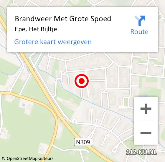 Locatie op kaart van de 112 melding: Brandweer Met Grote Spoed Naar Epe, Het Bijltje op 10 oktober 2017 01:43