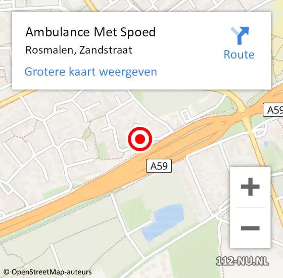 Locatie op kaart van de 112 melding: Ambulance Met Spoed Naar Rosmalen, Zandstraat op 10 oktober 2017 02:00