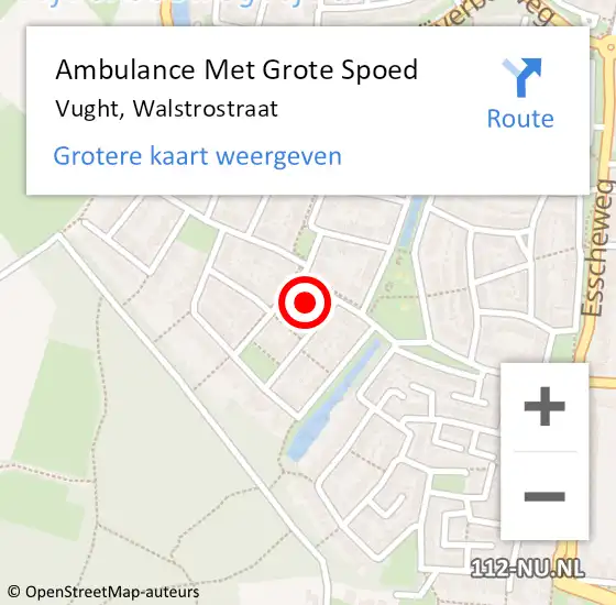 Locatie op kaart van de 112 melding: Ambulance Met Grote Spoed Naar Vught, Walstrostraat op 10 oktober 2017 09:23