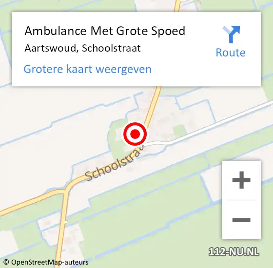 Locatie op kaart van de 112 melding: Ambulance Met Grote Spoed Naar Aartswoud, Schoolstraat op 10 oktober 2017 09:42