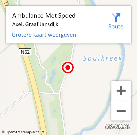 Locatie op kaart van de 112 melding: Ambulance Met Spoed Naar Axel, Graaf Jansdijk op 10 oktober 2017 09:50