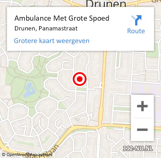 Locatie op kaart van de 112 melding: Ambulance Met Grote Spoed Naar Drunen, Panamastraat op 10 oktober 2017 10:06