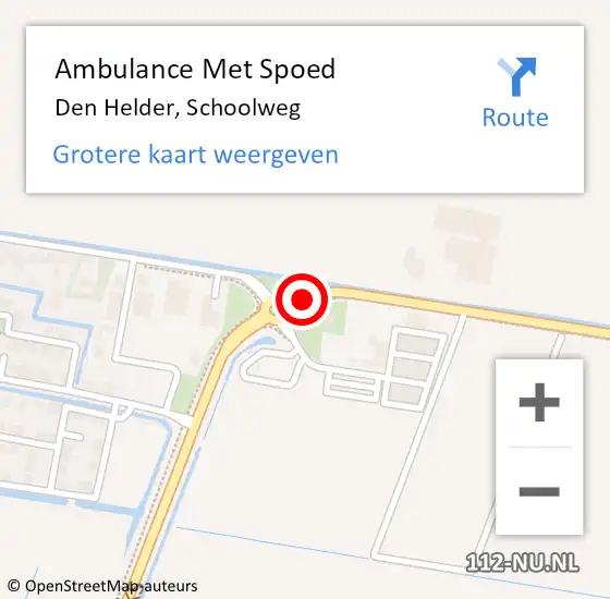 Locatie op kaart van de 112 melding: Ambulance Met Spoed Naar Den Helder, Schoolweg op 10 oktober 2017 10:17