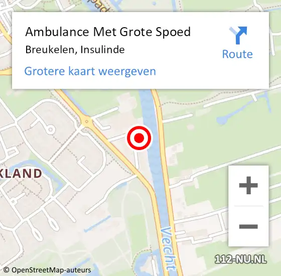 Locatie op kaart van de 112 melding: Ambulance Met Grote Spoed Naar Breukelen, Insulinde op 10 oktober 2017 11:05