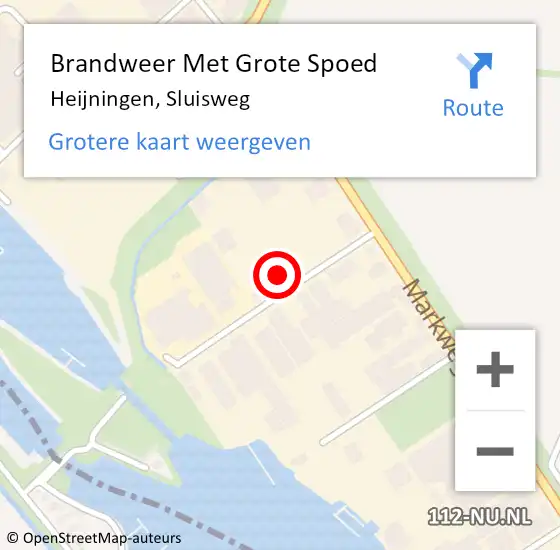 Locatie op kaart van de 112 melding: Brandweer Met Grote Spoed Naar Heijningen, Sluisweg op 10 oktober 2017 11:25