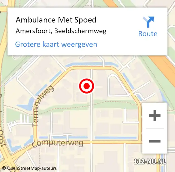 Locatie op kaart van de 112 melding: Ambulance Met Spoed Naar Amersfoort, Beeldschermweg op 10 oktober 2017 12:27