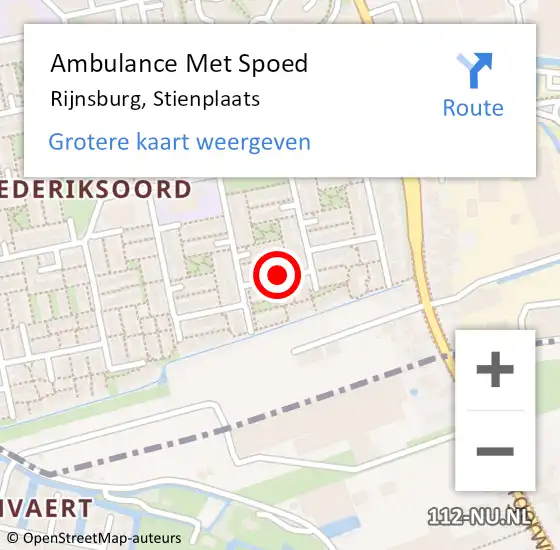 Locatie op kaart van de 112 melding: Ambulance Met Spoed Naar Rijnsburg, Stienplaats op 10 oktober 2017 14:21