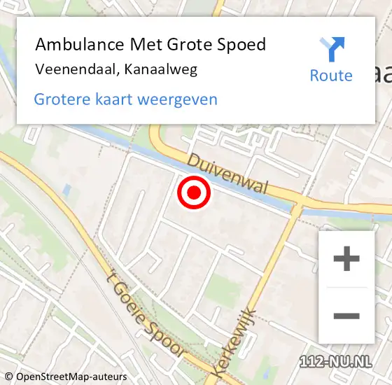 Locatie op kaart van de 112 melding: Ambulance Met Grote Spoed Naar Veenendaal, Kanaalweg op 10 oktober 2017 15:55