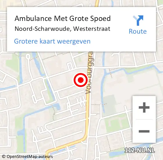 Locatie op kaart van de 112 melding: Ambulance Met Grote Spoed Naar Noord-Scharwoude, Westerstraat op 10 oktober 2017 17:09