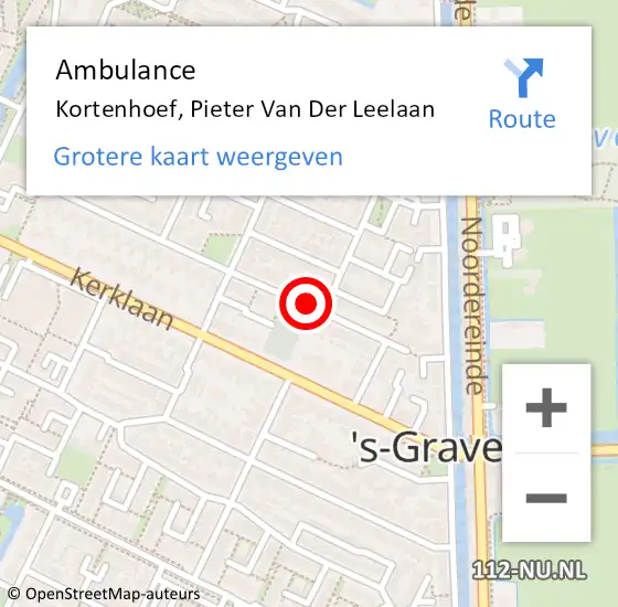 Locatie op kaart van de 112 melding: Ambulance Kortenhoef, Pieter Van Der Leelaan op 3 februari 2014 18:33