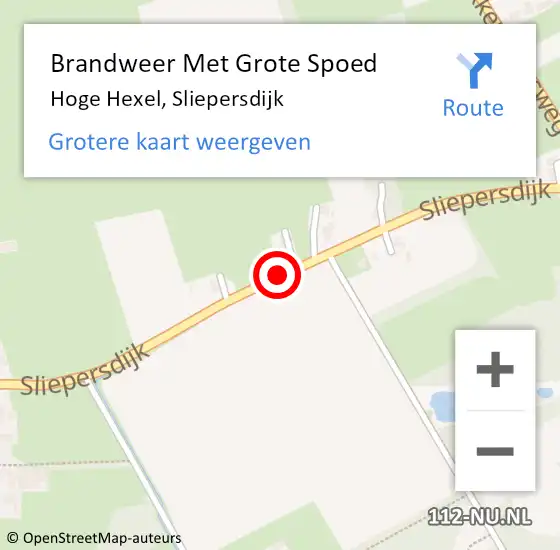 Locatie op kaart van de 112 melding: Brandweer Met Grote Spoed Naar Hoge Hexel, Sliepersdijk op 10 oktober 2017 20:17