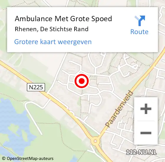 Locatie op kaart van de 112 melding: Ambulance Met Grote Spoed Naar Rhenen, De Stichtse Rand op 11 oktober 2017 02:23