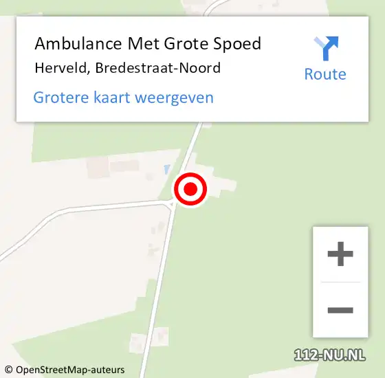 Locatie op kaart van de 112 melding: Ambulance Met Grote Spoed Naar Herveld, Bredestraat-Noord op 11 oktober 2017 03:44