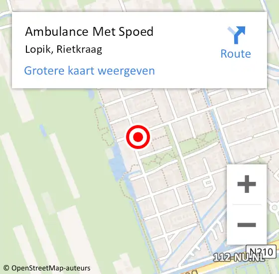 Locatie op kaart van de 112 melding: Ambulance Met Spoed Naar Lopik, Rietkraag op 11 oktober 2017 05:52