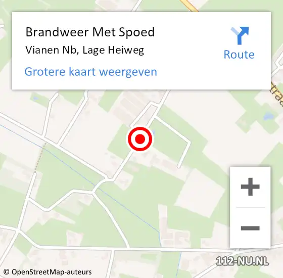 Locatie op kaart van de 112 melding: Brandweer Met Spoed Naar Vianen Nb, Lage Heiweg op 11 oktober 2017 08:19