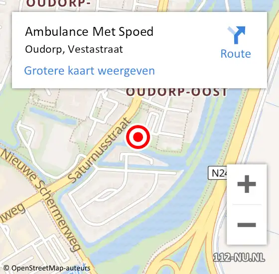 Locatie op kaart van de 112 melding: Ambulance Met Spoed Naar Oudorp, Vestastraat op 11 oktober 2017 09:03