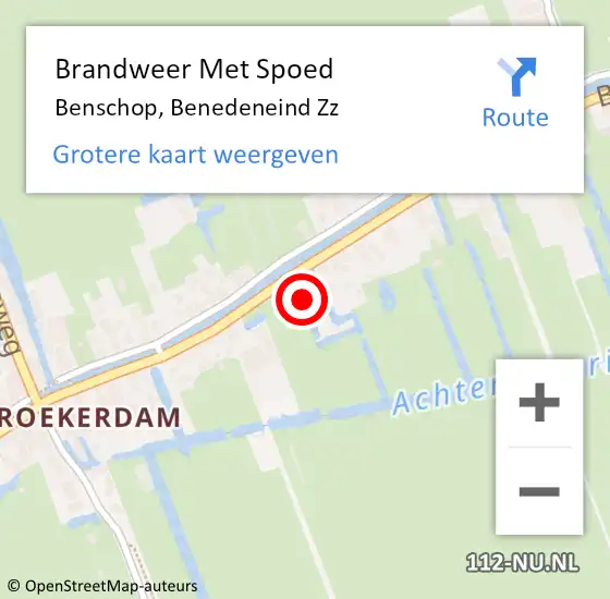 Locatie op kaart van de 112 melding: Brandweer Met Spoed Naar Benschop, Benedeneind Zz op 11 oktober 2017 09:04