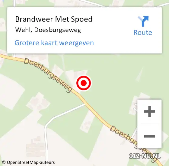 Locatie op kaart van de 112 melding: Brandweer Met Spoed Naar Wehl, Doesburgseweg op 11 oktober 2017 09:36