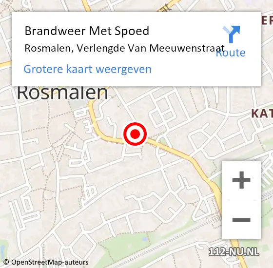 Locatie op kaart van de 112 melding: Brandweer Met Spoed Naar Rosmalen, Verlengde Van Meeuwenstraat op 11 oktober 2017 10:31