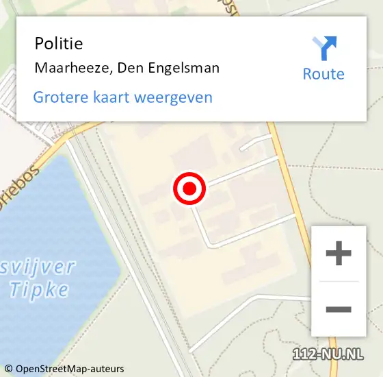 Locatie op kaart van de 112 melding: Politie Maarheeze, Den Engelsman op 11 oktober 2017 11:03