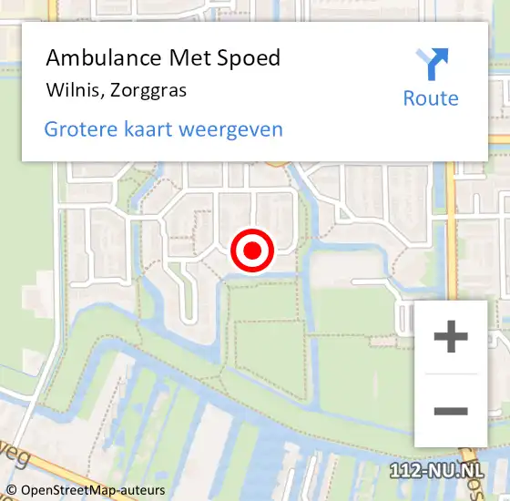 Locatie op kaart van de 112 melding: Ambulance Met Spoed Naar Wilnis, Zorggras op 11 oktober 2017 11:19