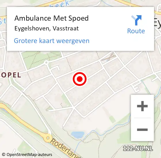 Locatie op kaart van de 112 melding: Ambulance Met Spoed Naar Eygelshoven, Vasstraat op 3 februari 2014 19:24
