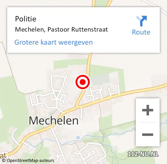 Locatie op kaart van de 112 melding: Politie Mechelen, Pastoor Ruttenstraat op 11 oktober 2017 11:59