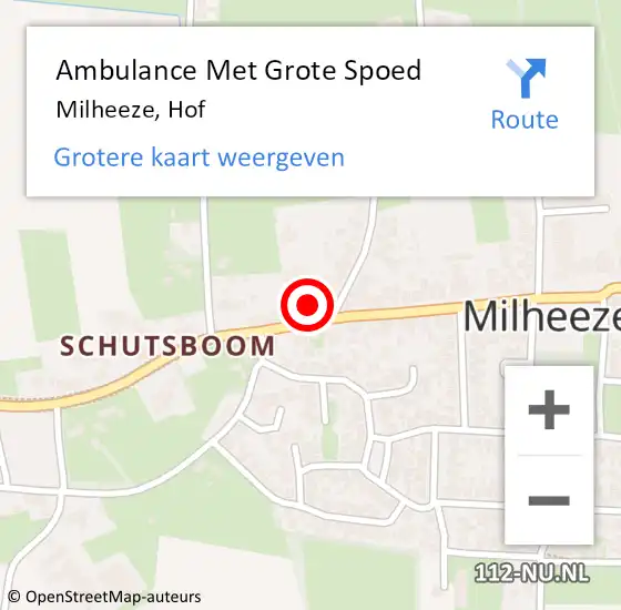 Locatie op kaart van de 112 melding: Ambulance Met Grote Spoed Naar Milheeze, Hof op 11 oktober 2017 13:19