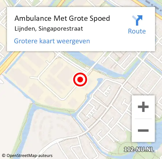 Locatie op kaart van de 112 melding: Ambulance Met Grote Spoed Naar Lijnden, Singaporestraat op 11 oktober 2017 13:19
