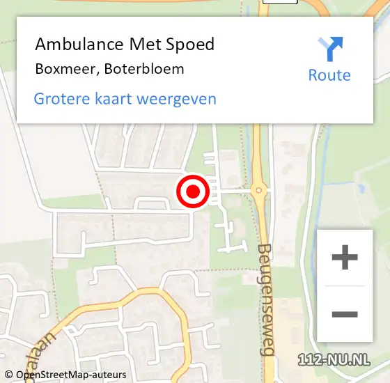 Locatie op kaart van de 112 melding: Ambulance Met Spoed Naar Boxmeer, Boterbloem op 11 oktober 2017 14:09