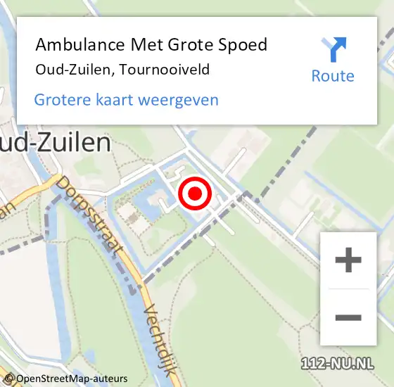 Locatie op kaart van de 112 melding: Ambulance Met Grote Spoed Naar Oud-Zuilen, Tournooiveld op 11 oktober 2017 15:20