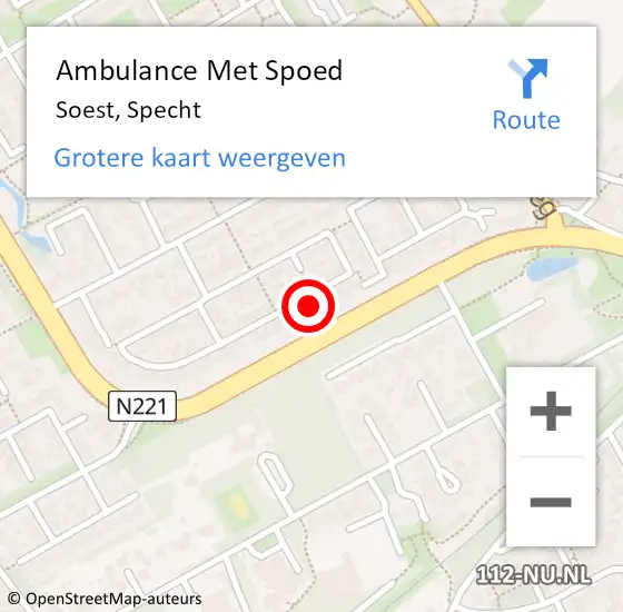 Locatie op kaart van de 112 melding: Ambulance Met Spoed Naar Soest, Specht op 11 oktober 2017 17:02