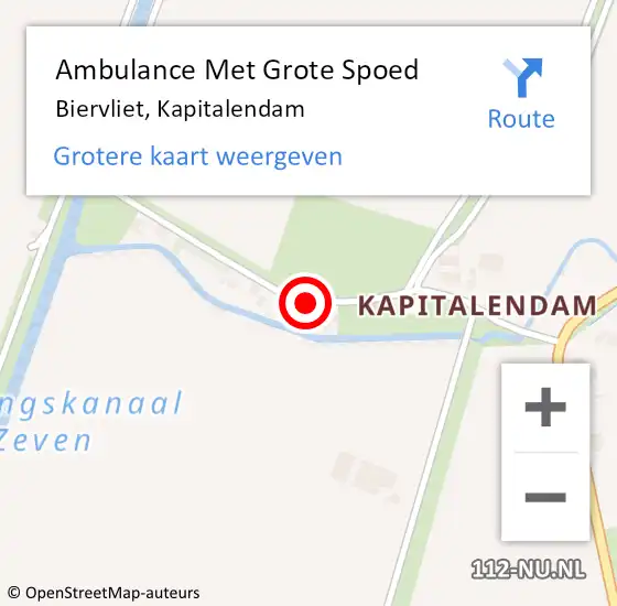 Locatie op kaart van de 112 melding: Ambulance Met Grote Spoed Naar Biervliet, Kapitalendam op 11 oktober 2017 17:21