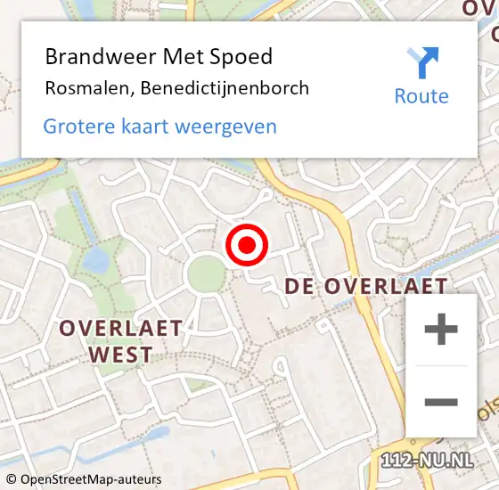 Locatie op kaart van de 112 melding: Brandweer Met Spoed Naar Rosmalen, Benedictijnenborch op 11 oktober 2017 18:49