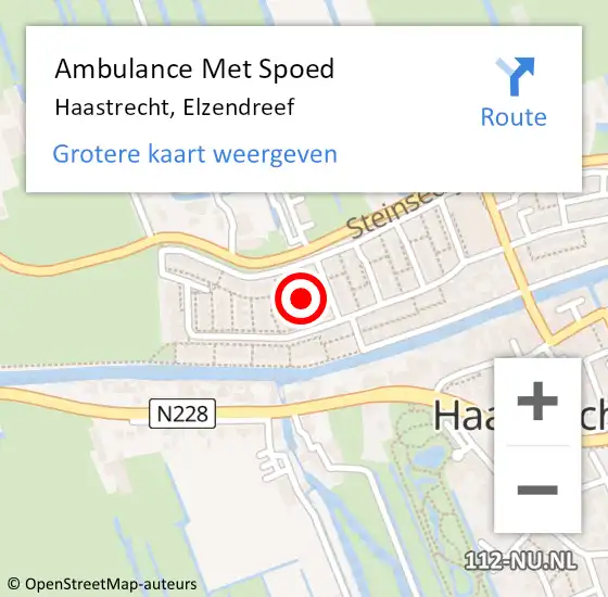 Locatie op kaart van de 112 melding: Ambulance Met Spoed Naar Haastrecht, Elzendreef op 11 oktober 2017 19:05