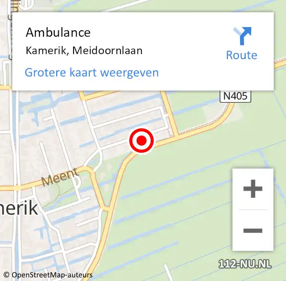 Locatie op kaart van de 112 melding: Ambulance Kamerik, Meidoornlaan op 11 oktober 2017 19:55