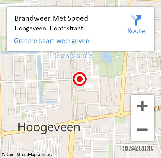 Locatie op kaart van de 112 melding: Brandweer Met Spoed Naar Hoogeveen, Hoofdstraat op 11 oktober 2017 19:59