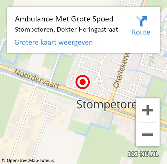 Locatie op kaart van de 112 melding: Ambulance Met Grote Spoed Naar Stompetoren, Dokter Heringastraat op 11 oktober 2017 23:36